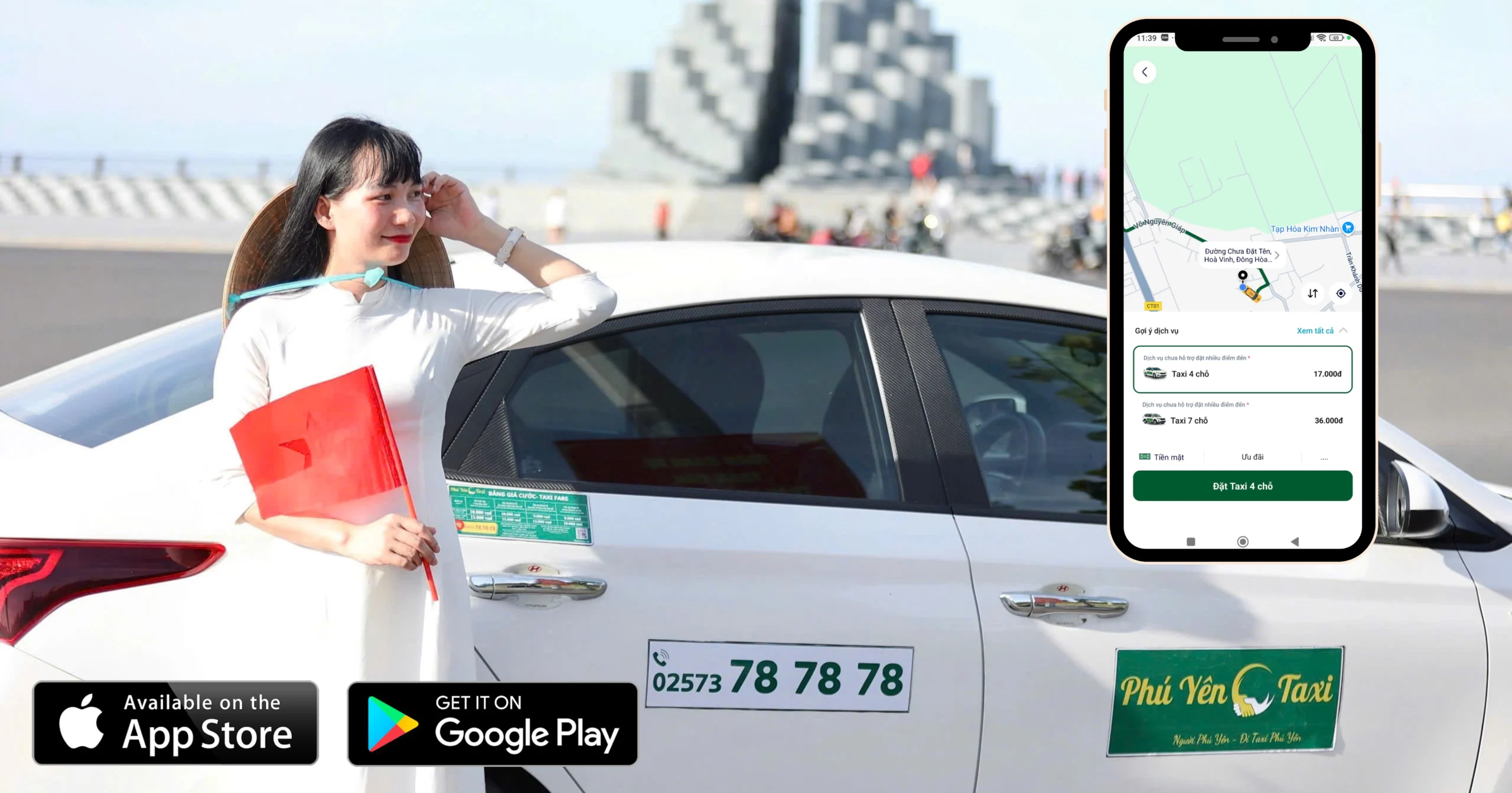 Trang chủ 1 Dịch vu taxi đông hoà phú yên. Đặt xe 4 & 7 chỗ nhanh chóng hoặc gọi 02573.78.78.78